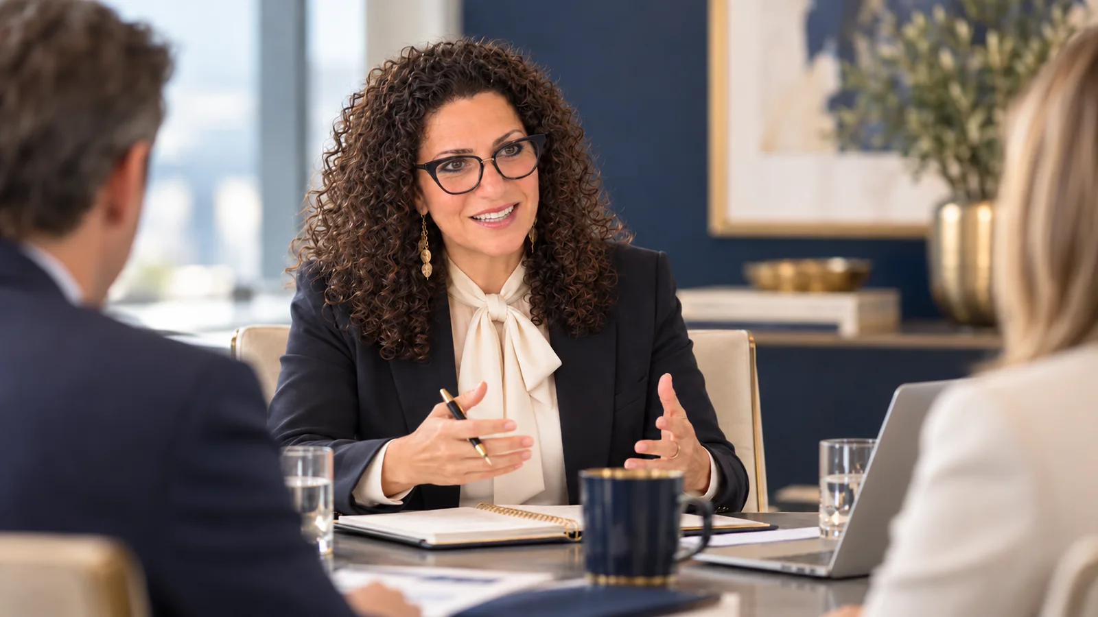 Dina Snow in a strategic business meeting